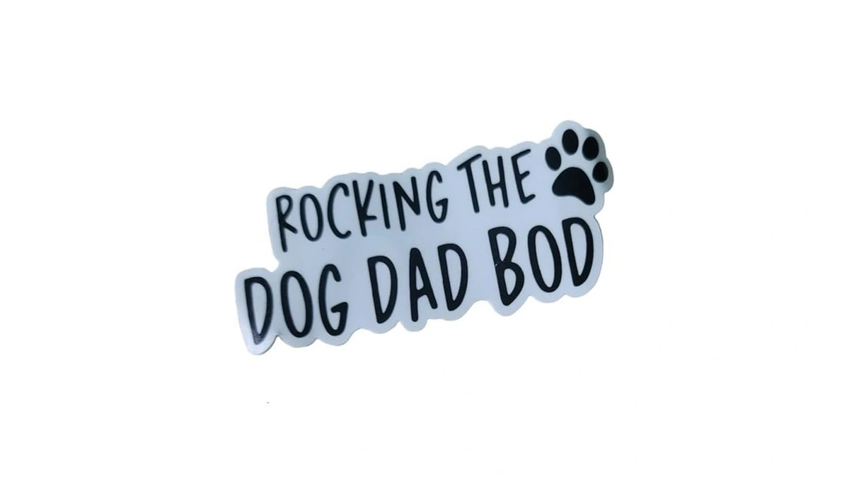 Rocking The Dog Dad Bod Sticker