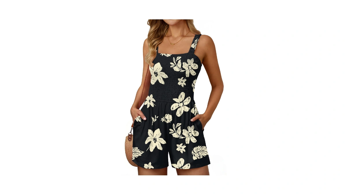 Automet Rompers For Women Summer Vacation Beach Outfits Casual Loose
