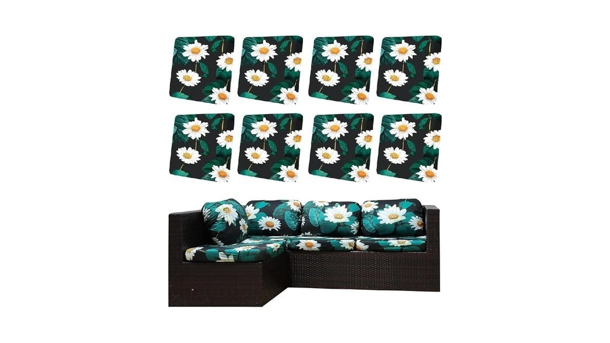 Dreahotextil 8pcs Outdoor Cushion Covers, Patio Cushion Covers,stretch Elastic Slipcovers,