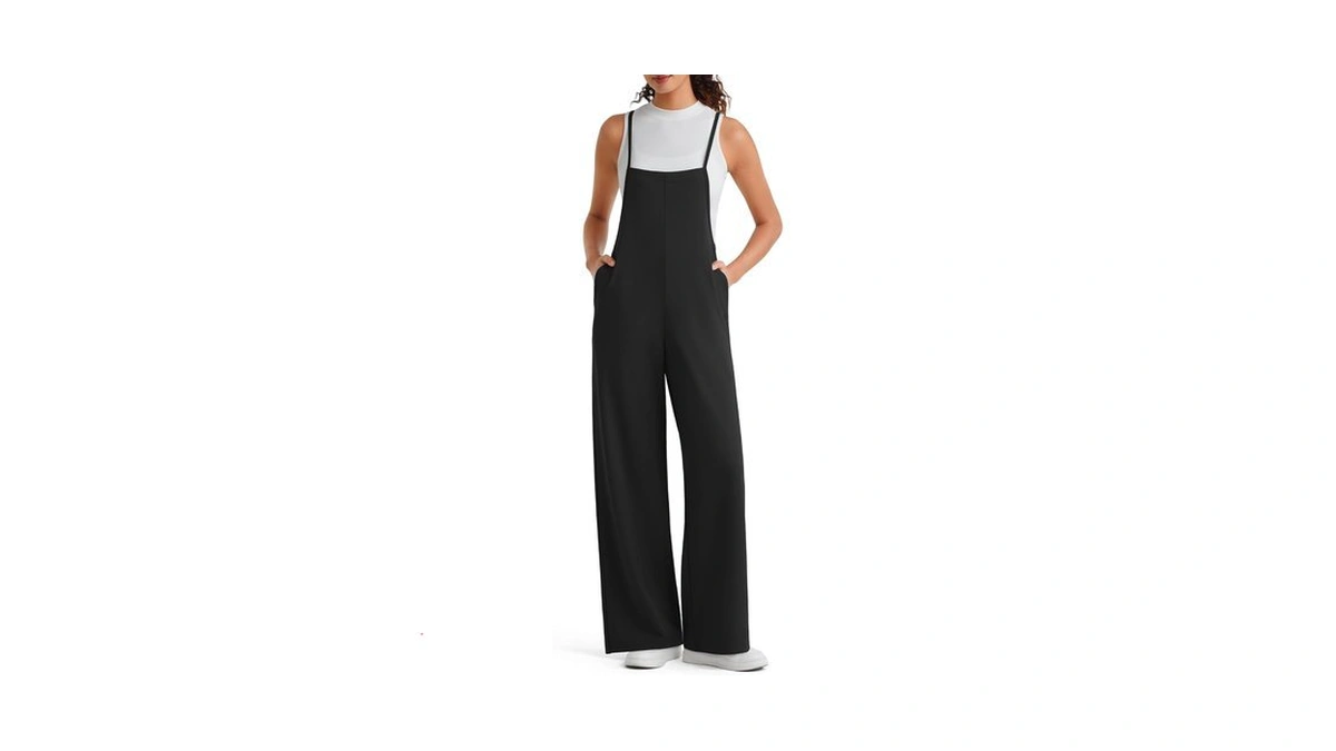G4free Sleeveless Overalls For Women Dressy Jumpsuits Wide Leg Pants