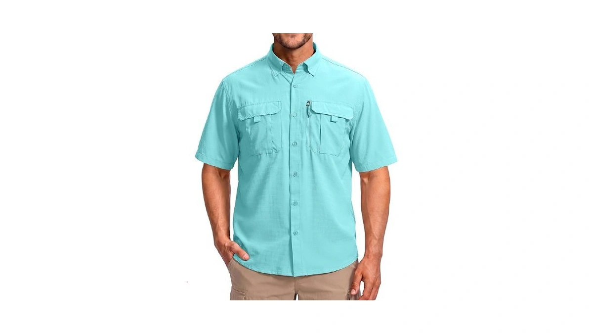 Betbo Men's Short Sleeves Fishing Shirts Button Down Summer Travel