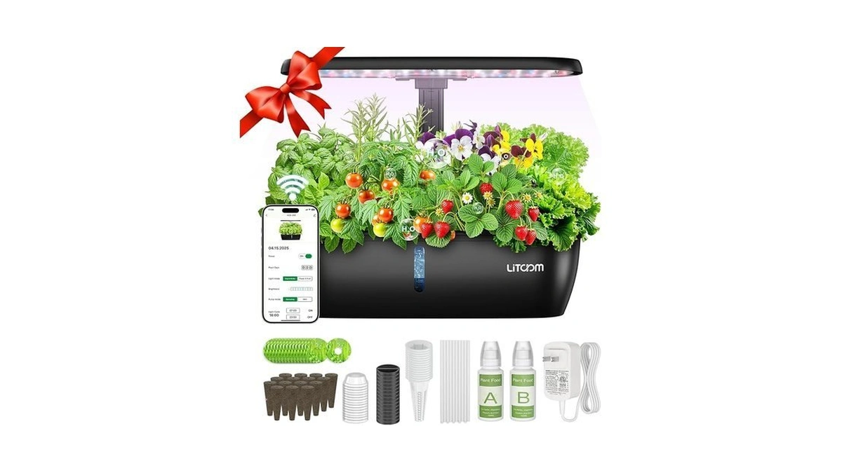 Litokam Hydroponics Growing System Kit, 15 Pods Indoor Herb Garden