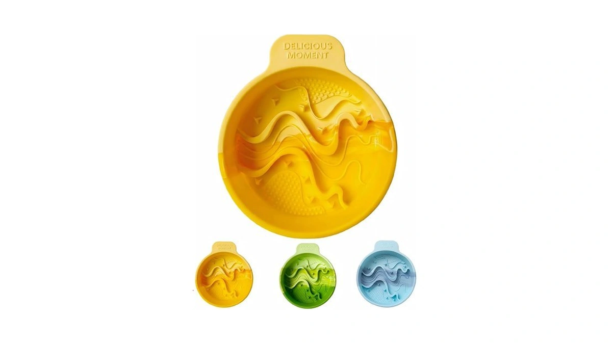 Byazletqan Silicone Slow Feeder Dog Bowl, Ombre Puzzle Maze With