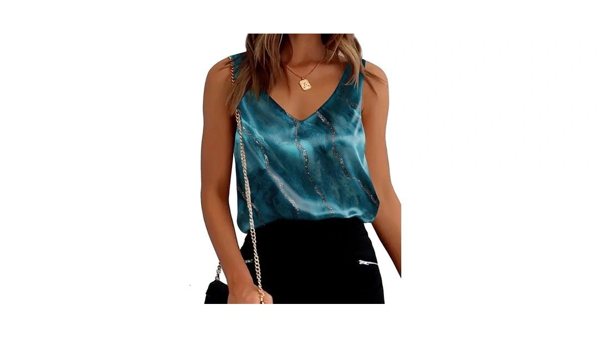 Ekouaer Womens Tank Tops Summer Silk Sleeveless Loose Fit Tops