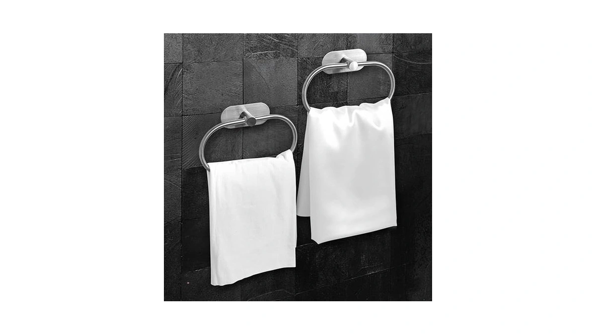 Abnaok 2pack Self Adhesive Towel Ring For Bathroom Stainless Steel