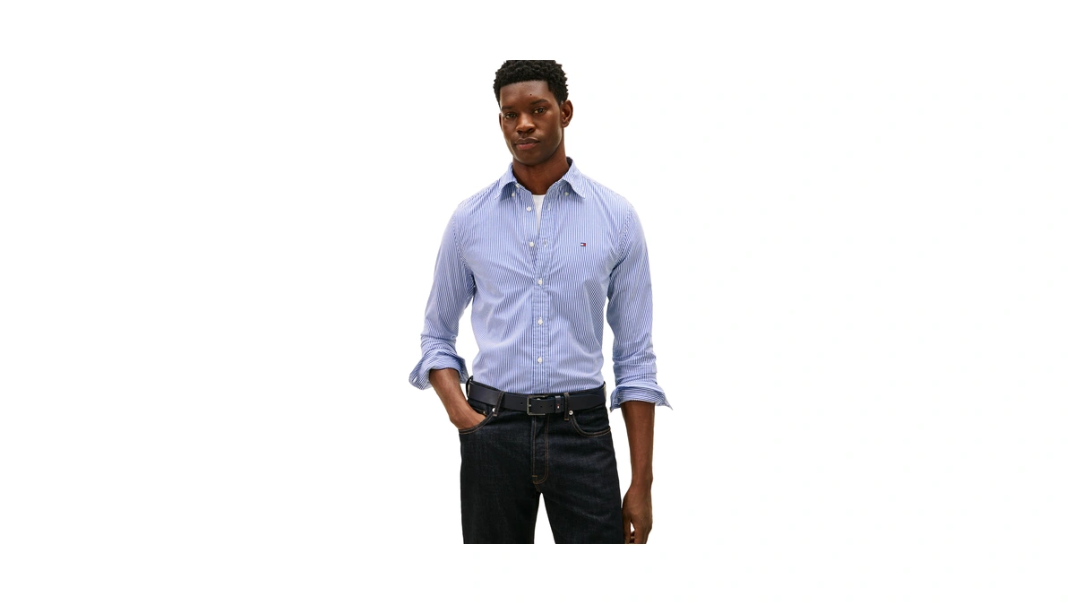 Tommy Hilfiger Mens Long Sleeve Poplin Shirts In Regular Fit,