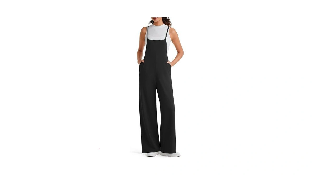 G4free Women's Sleeveless Jumpsuits Wide Leg Pants Adjustable Straps Overalls