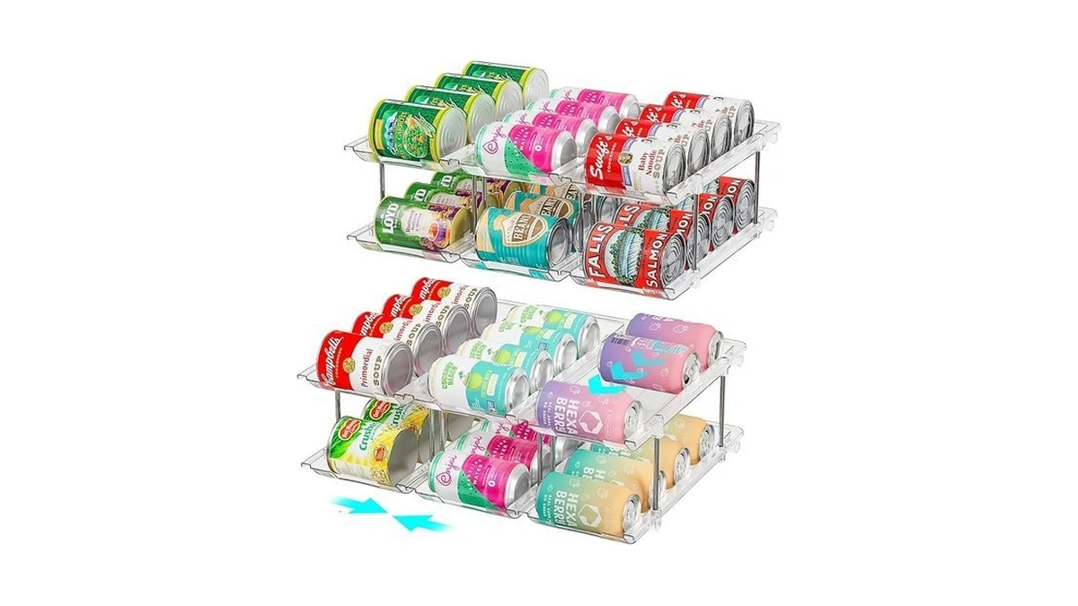 Oylik Can Organizer For Pantry, 4 Tiers Can Storage Rack,