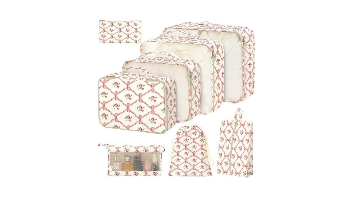 8 Set Packing Cubes For Suitcases,packing Cube With Shoe, Cosmetics,