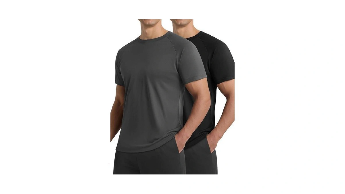 Barjneel 2 Pack Workout Shirts For Men - Black Casual