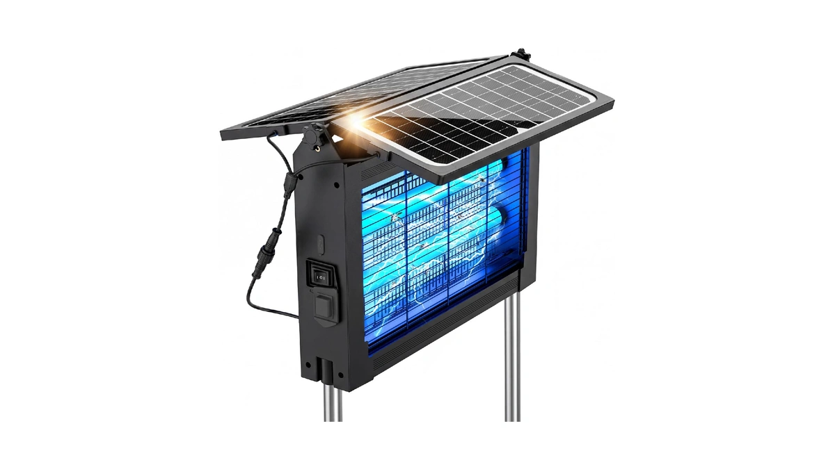 Upgraded Solar Bug Zapper Outdoor With Dual Panels, 4500v Cordless