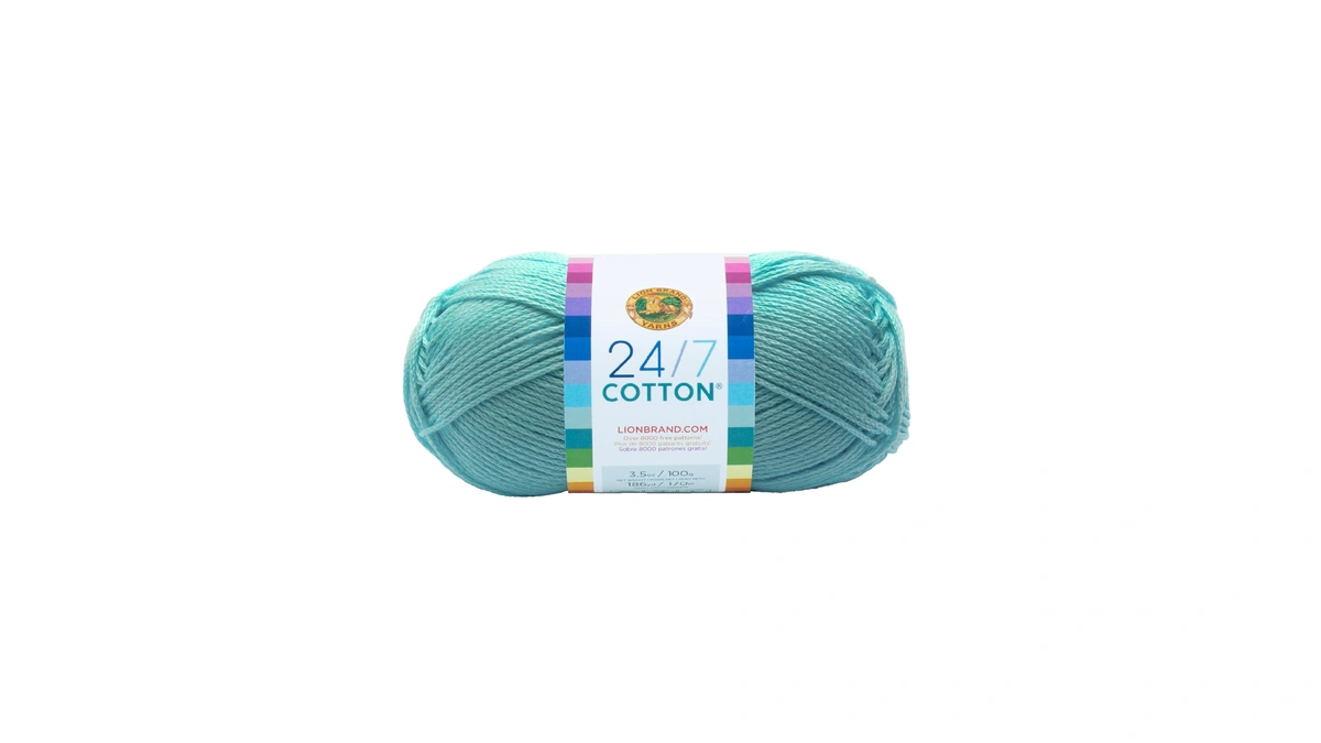 Lion Brand Yarn (1 Skein) 24/7 Cotton® Yarn, Aqua