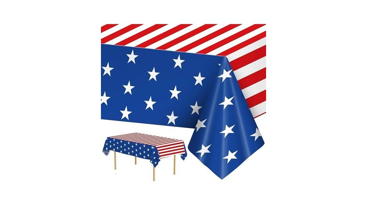 2 Pack 4th Of July Tablecloth - Patriotic American Flag