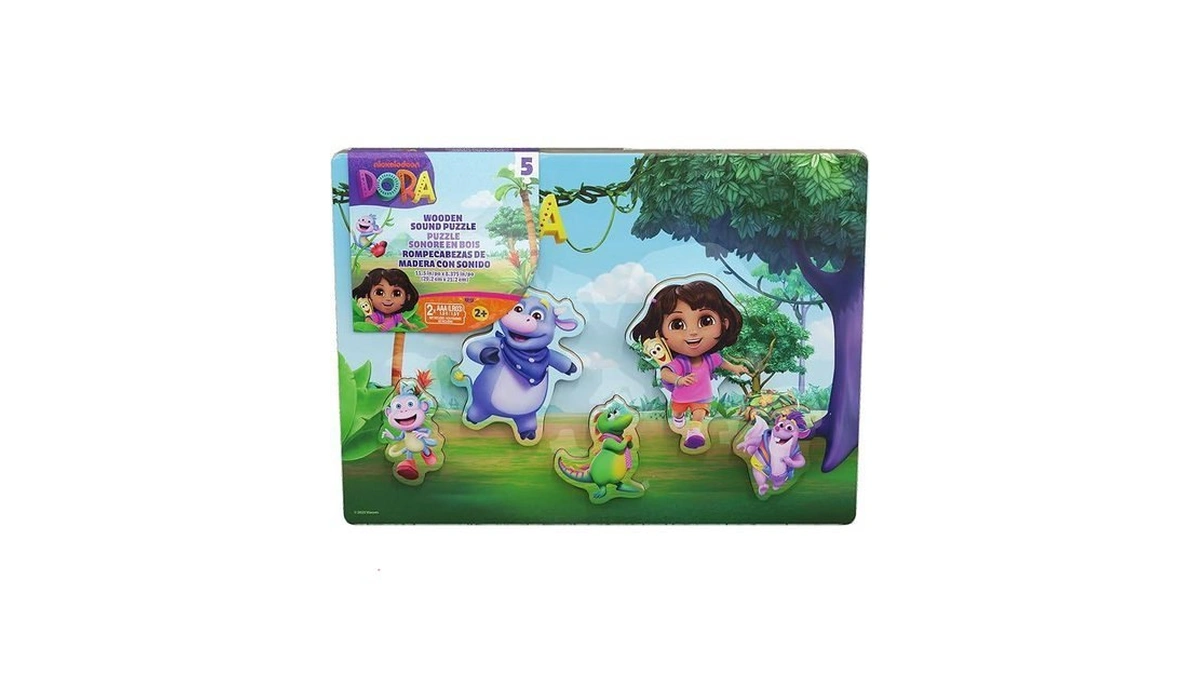 Spin Master Games, Dora The Explorer Sound Puzzle, 5-piece Wood