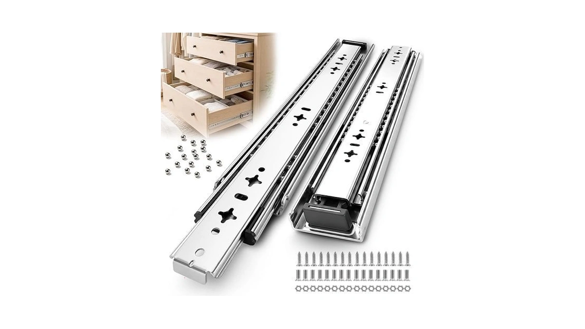 Drawer Slides, 250 Lb Heavy Duty Side Mount Ball Bearing