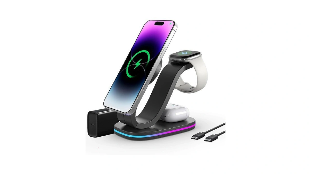 Wireless Charging Station, 2026 Upgraded Fast 15w 4-in-1 Charger Station