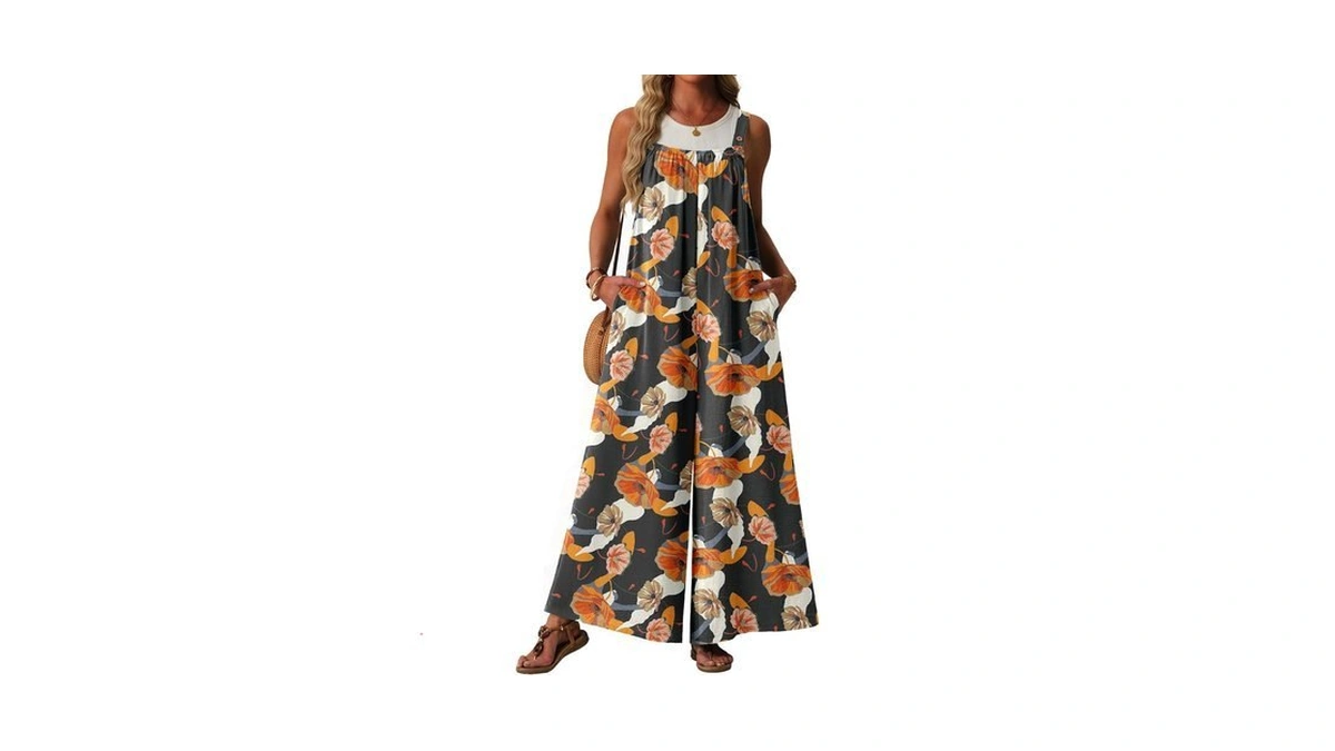 Lepunuo Plus Size Jumpsuits For Women Summer Boho Wide Leg