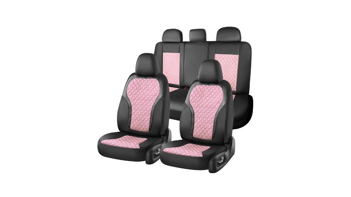 Coverado Car Seat Covers Full Set, Pink Car Seat Covers,