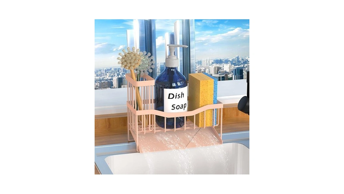 Fssvcd Maifan Sink Caddy Sponge Holder For Kitchen With Brush