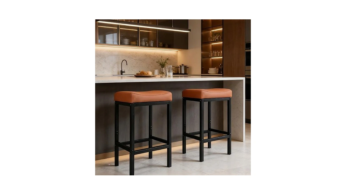 Zyffhylai Set Of 2 Backless Bar Stools 30 Inch, Modern