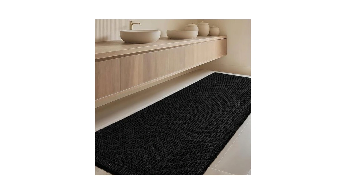 Im Home Extra Large Waffle Bath Mat, Boho Bathroom Rugs