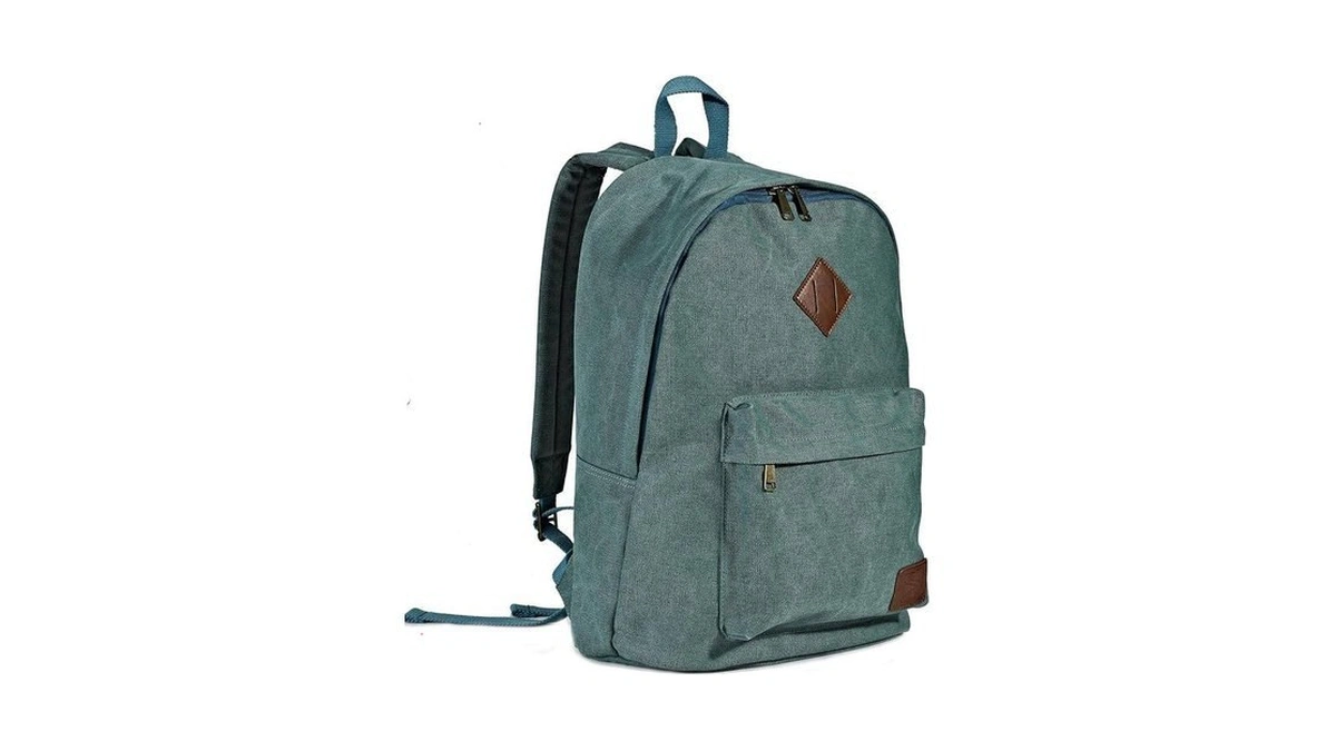 Seemeroad Canvas College Laptop Backpack, Durable Rucksack Travel Notebook Bag
