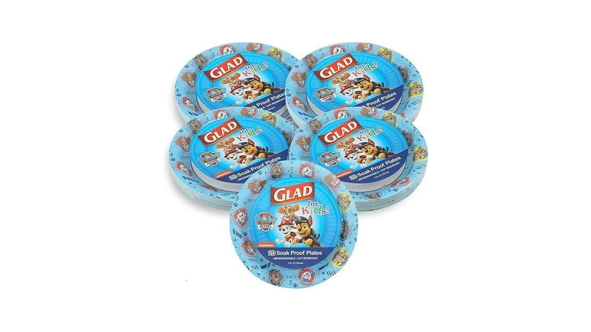 Glad For Kids Paw Patrol Disposable Paper Plates, Heavy Duty
