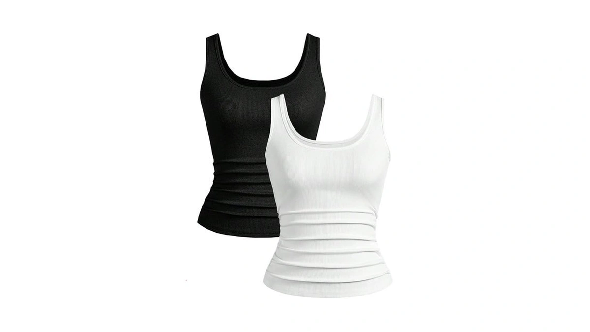 Soly Hux Women's Basic Tank Tops 2 Packs Scoop Neck