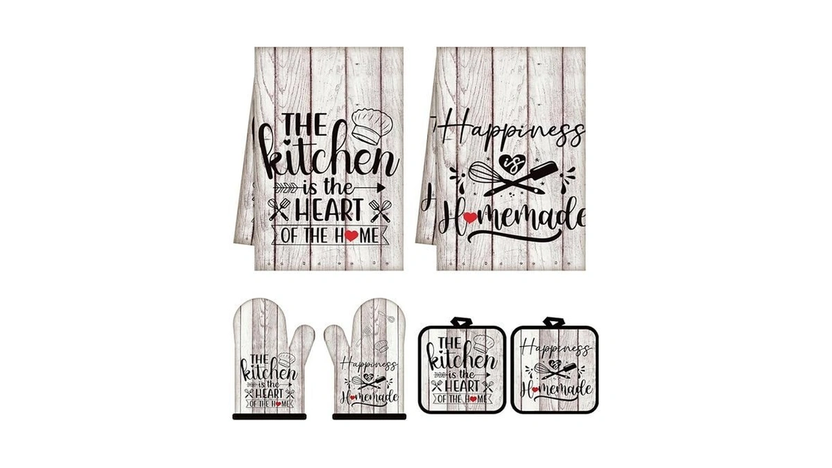 Sratte 6 Pcs Kitchen Decor Accessories Set Farmhouse Towels Pot