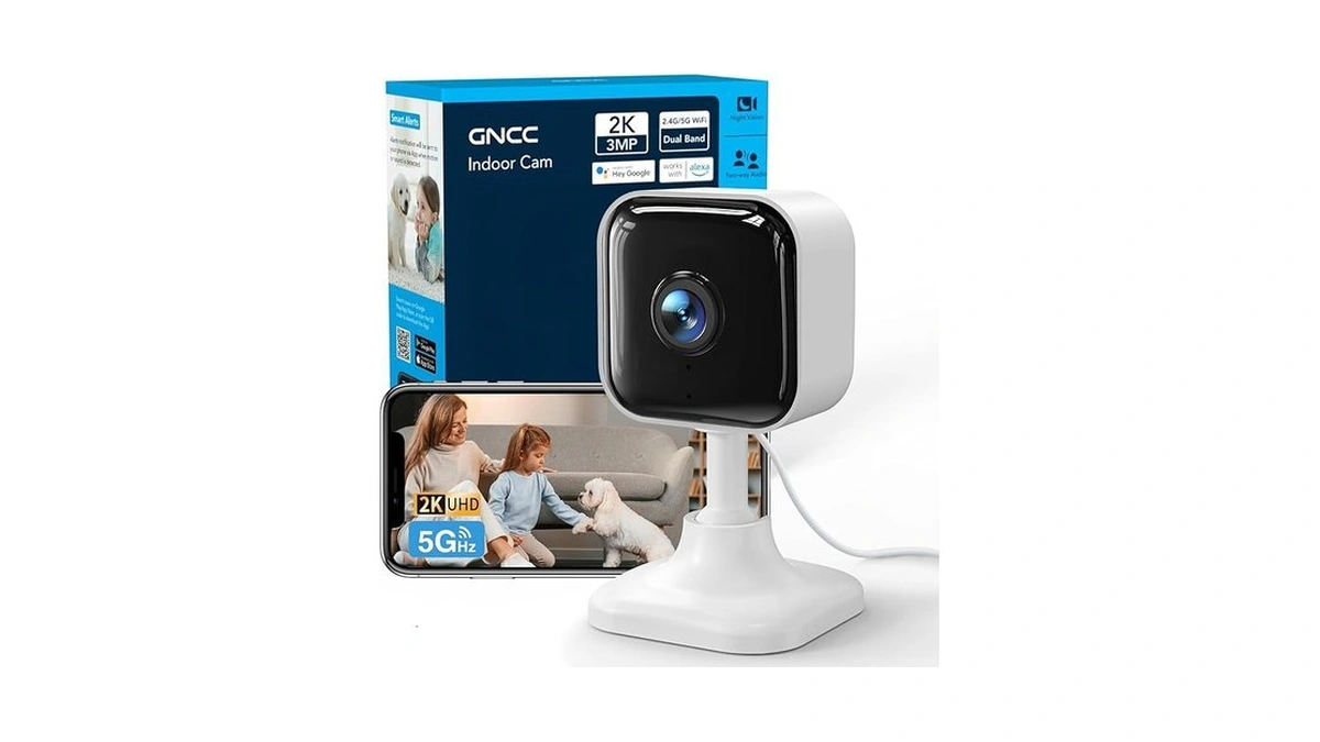 Gncc 2k Indoor Security Camera For Home, Pet Camera 2.4g/5g