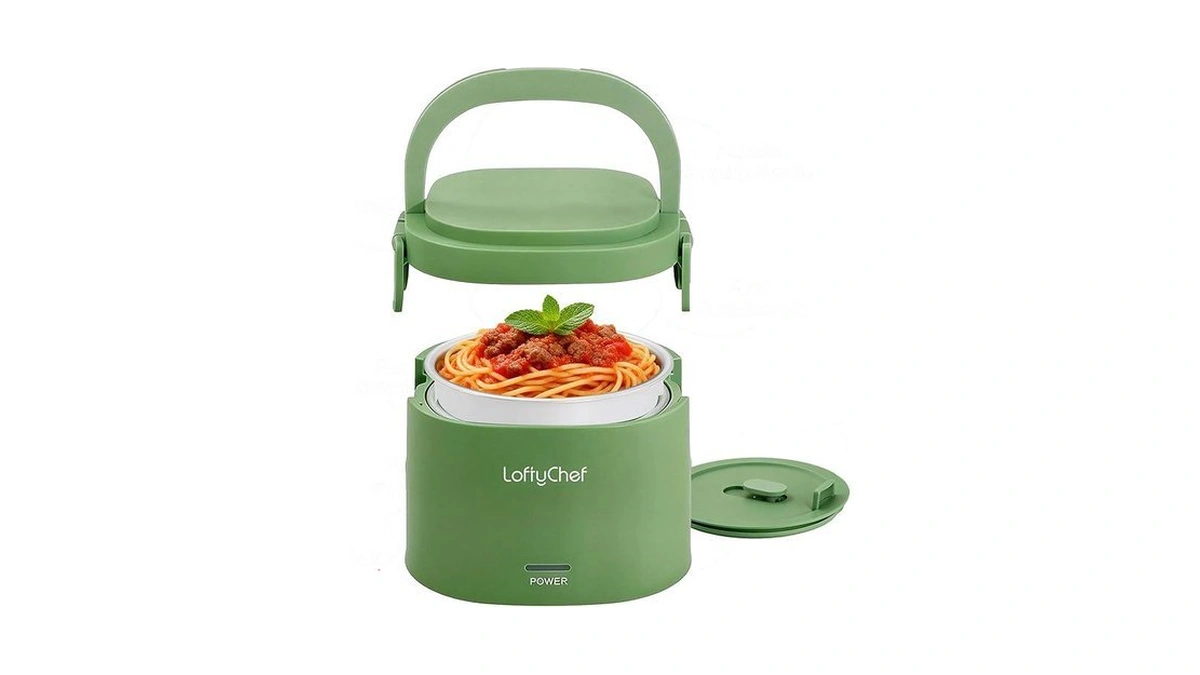 Loftychef Portable 20-ounce Electric Heated Lunch Box, 2.5-cup Plug-in Food