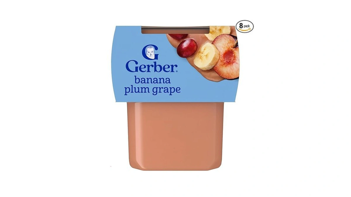 Gerber Stage 2 Baby Food, Banana Plum Grape Puree Tubs,