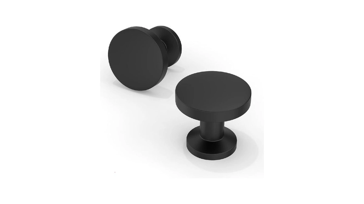 Talentedeco 10 Pack Matte Black Kitchen Cabinet Knobs 1-1/5 Inch(30mm)