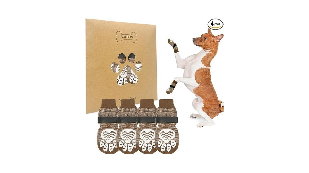 Beautyzoo Non Slip Dog Socks For Small Medium Large Dogs,