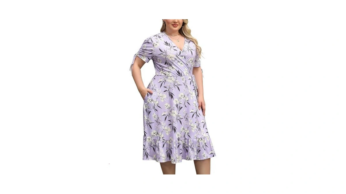 Keluummi Plus Size Summer Wedding Guest Midi Dresses For Curvy