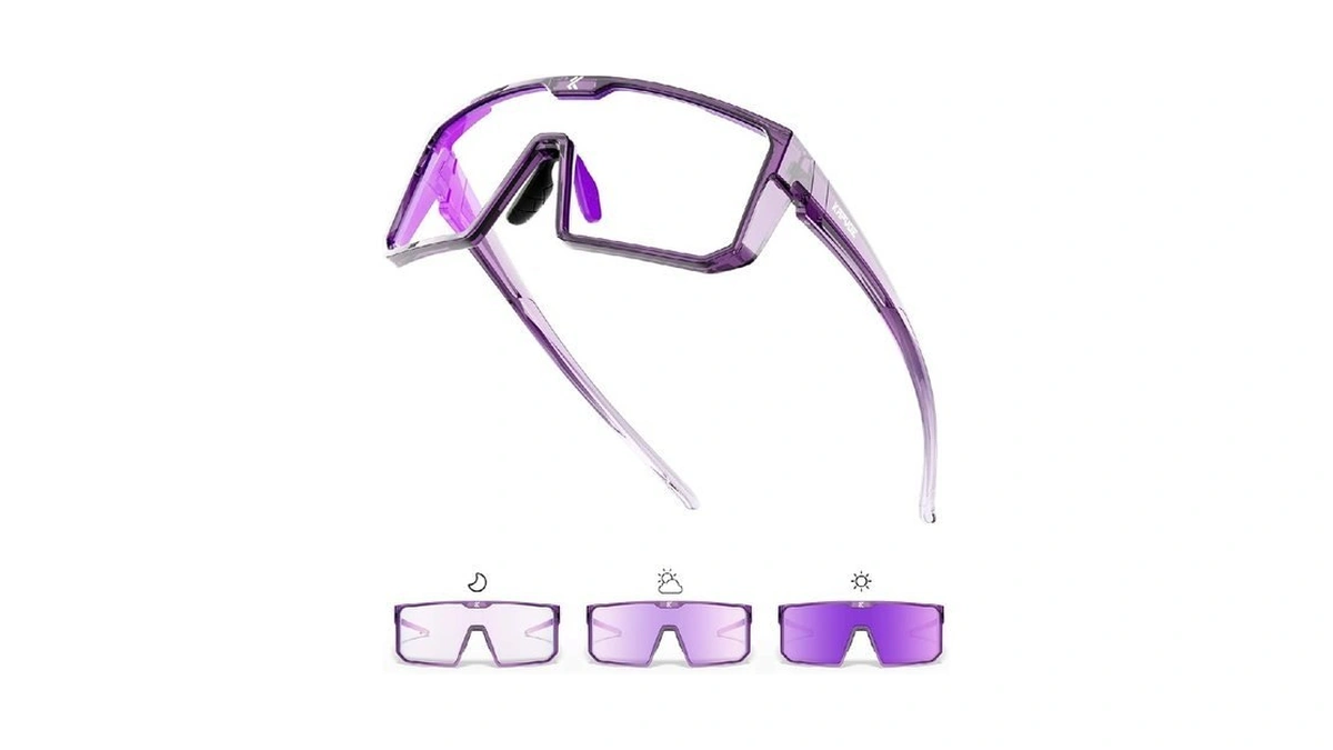 Kapvoe Photochromic Cycling Glasses Men Women Clear Mountain Bike Sunglasses