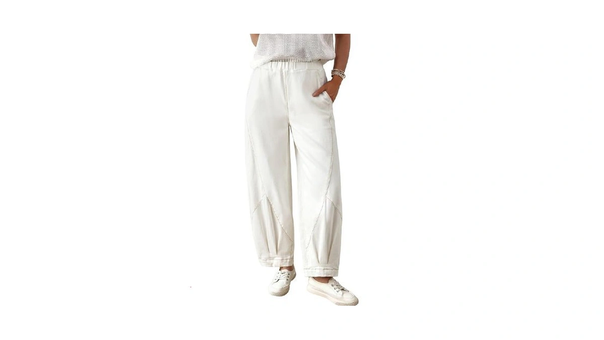 Sidefeel Womens Barrel Jeans High Waisted Stretchy Baggy Wide Leg