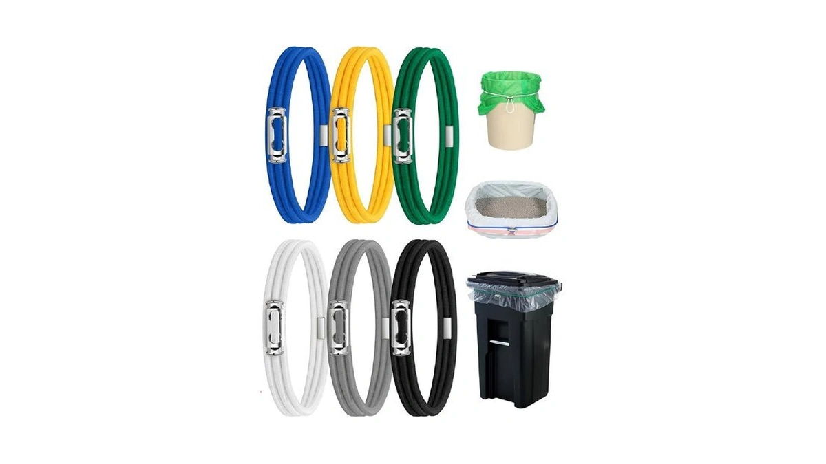 Rosaver Garbage Can Bands Cord Lord Design Adjustable Large Trash