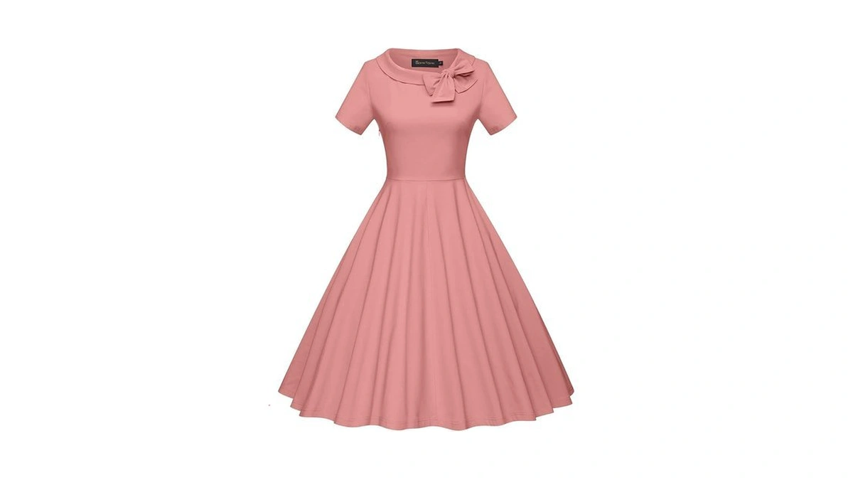 Gowntown 1950s Retro Vintage Party Swing Dress With Pockets