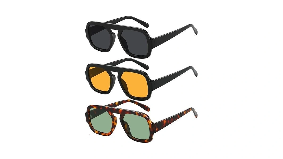 Jectieey Square Aviator Sunglasses Womens - Trendy Sun Glasses For