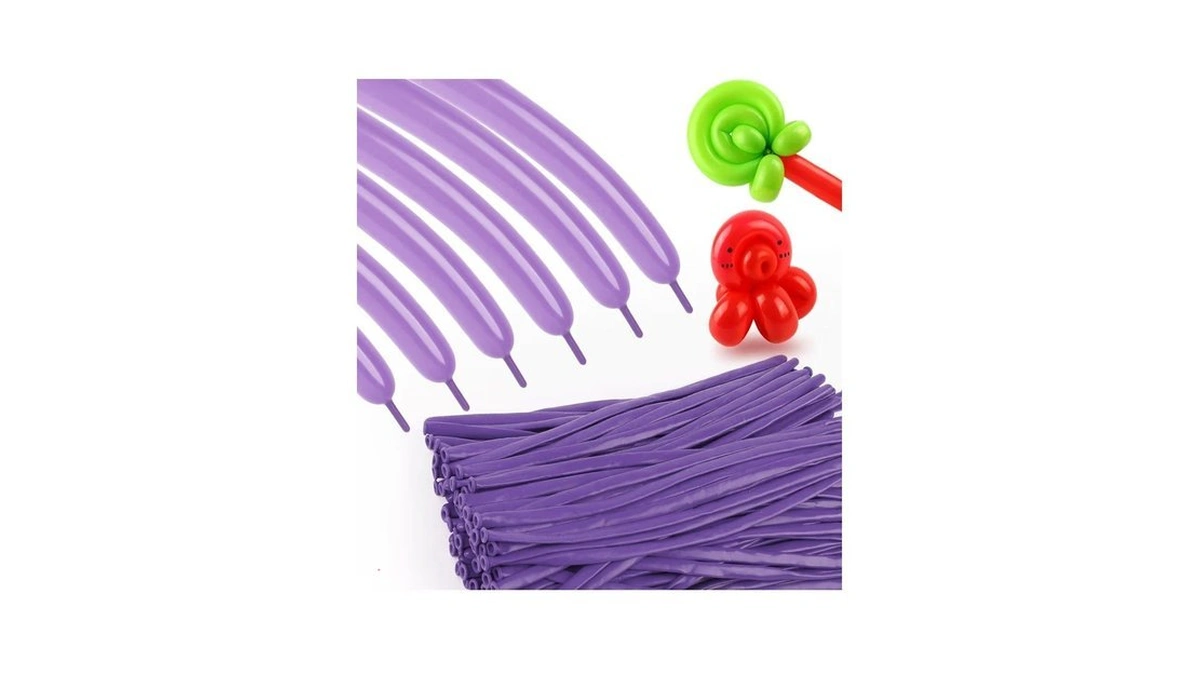 Purple 260 Balloons, 100pcs Long Balloons For Building Balloon Arches,