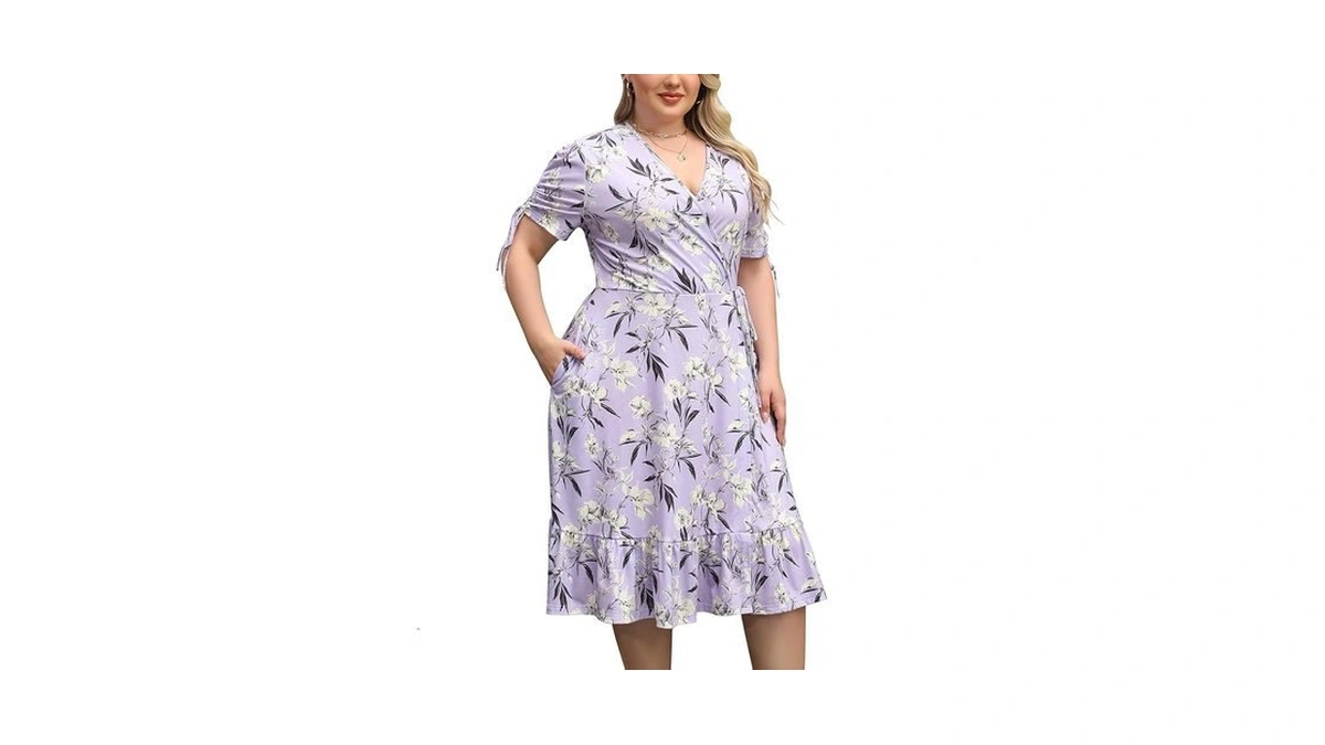 Keluummi Plus Size Summer Wedding Guest Midi Dresses For Curvy