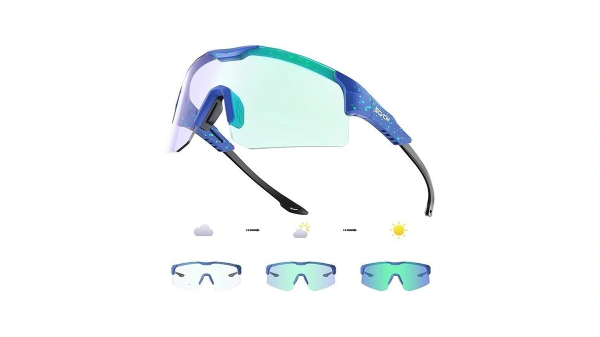 Scvcn Photochromic Cycling Glasses For Men Women Uv400 Youth Sports