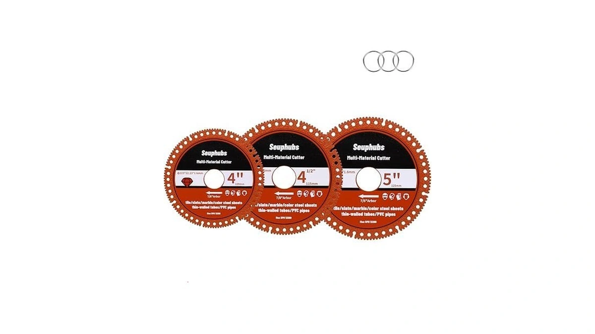 3-pack Indestructible Discs For Grinder (4"/4.5"/5"), 7/8" Arbor, Brazed Diamond