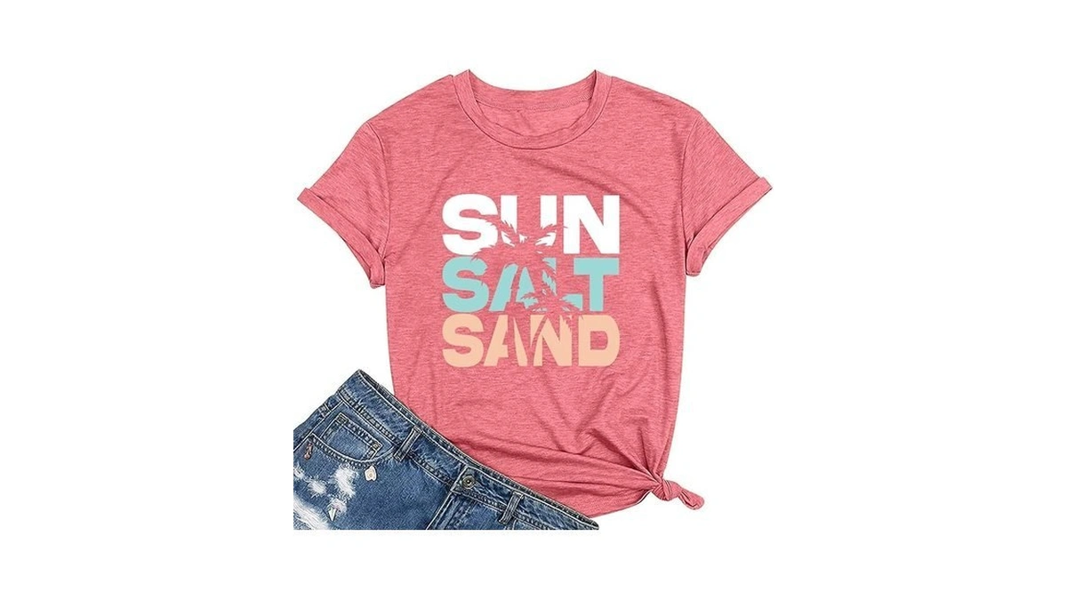 Generic Hawaiian Women Summer Sun Beach Printed Casual Short-sleeved T-shirt