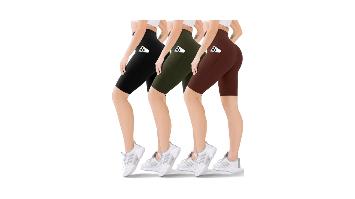 Blisset 3 Pack High Waisted Leggings For Women 8" Butt