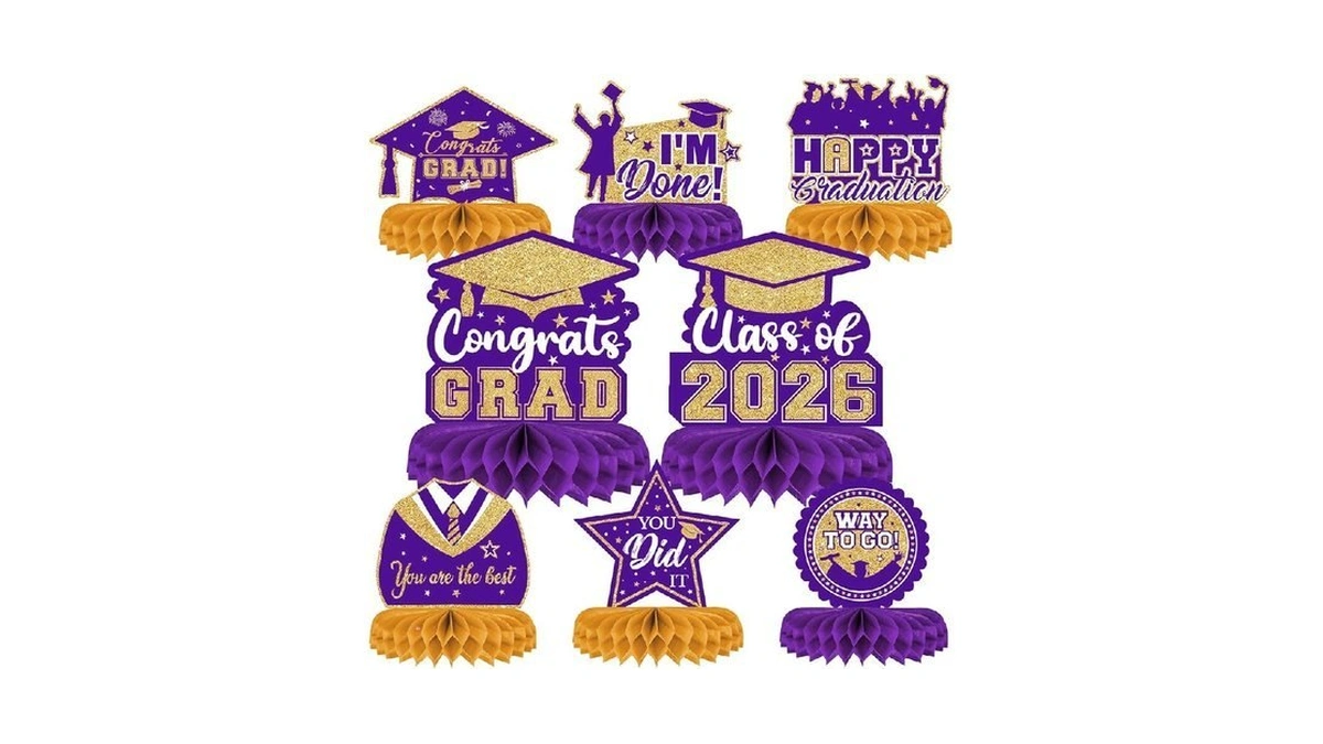 8 Pieces Class Of 2026 Graduation Table Decorations - 2026