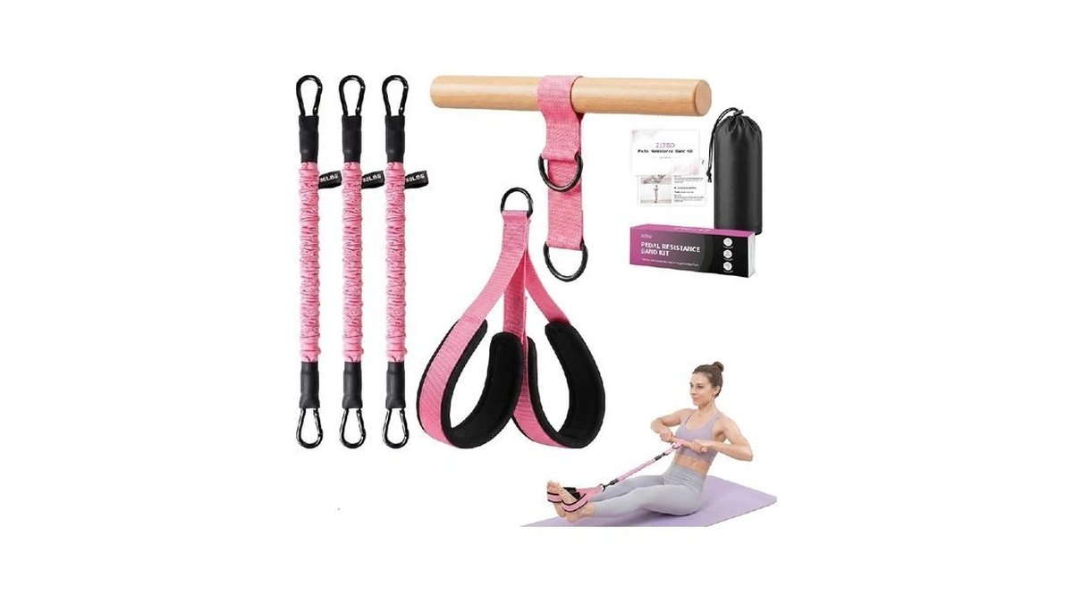 Zitsd Pedal Resistance Band Kit, 90 Lb Adjustable Exercise Bands