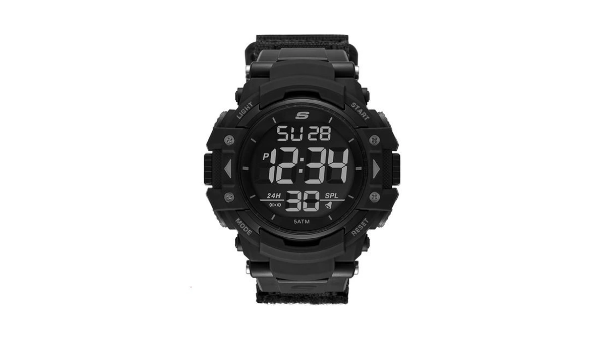 Skechers Men's Keats Digital Chronograph Watch, Black Digital Watch For