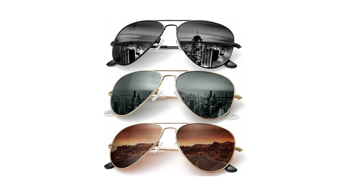 Kaliyadi Classic Aviator Sunglasses For Men Women Driving Sun Glasses